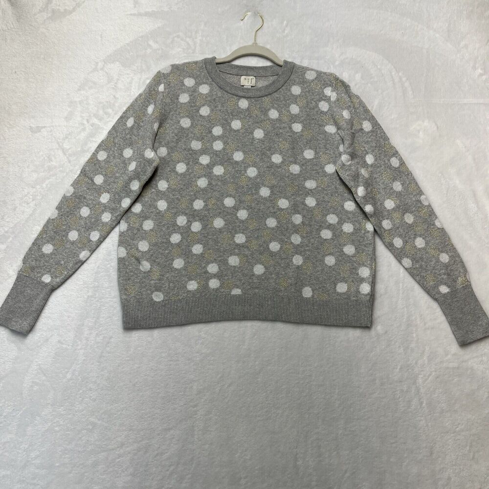 A New Day Sweater Women’s Sz Large‎ Polka Dot Metallic Cozy Winter Holiday